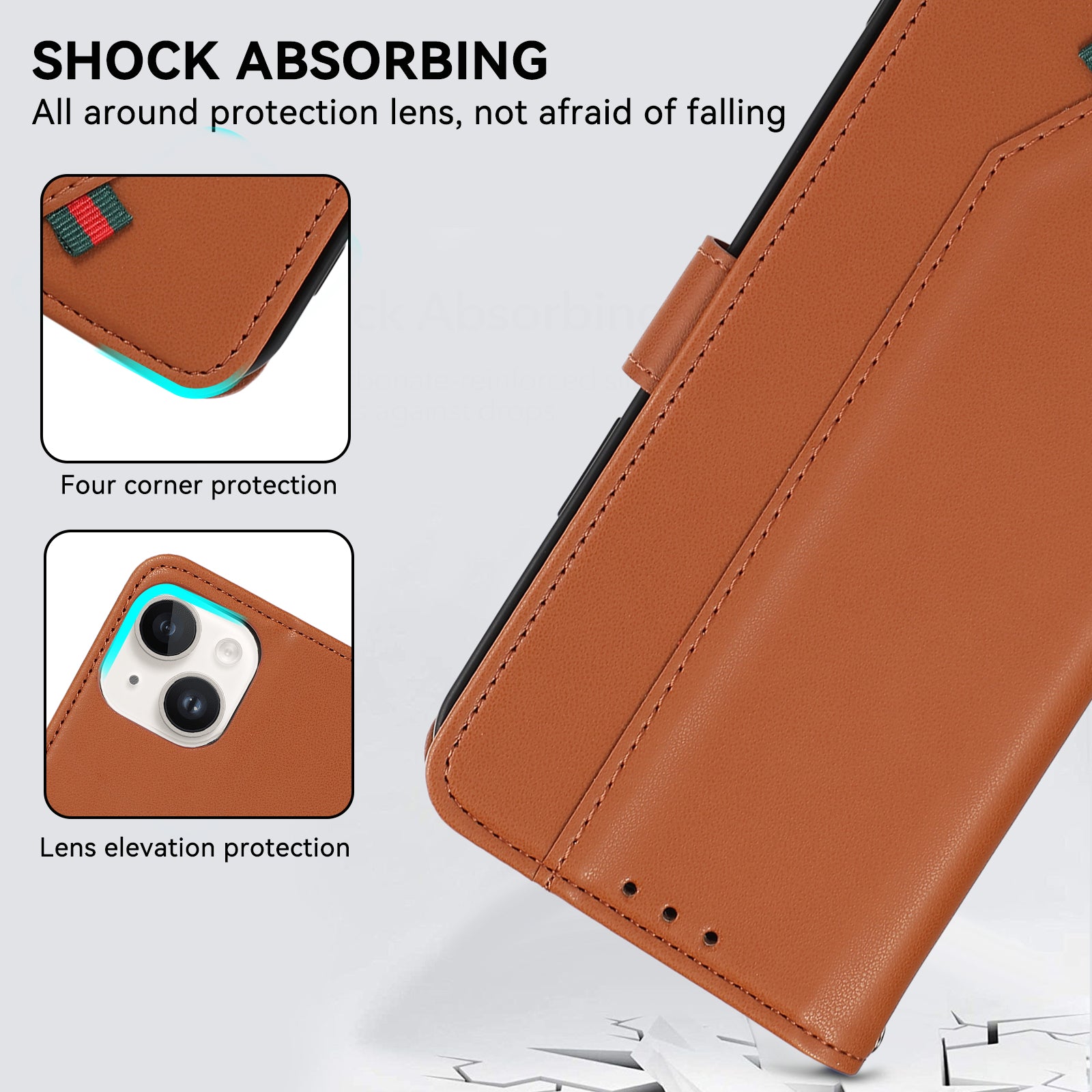 For iPhone 14 Plus Magnetic Phone Case RFID Blocking Leather Wallet Cover
