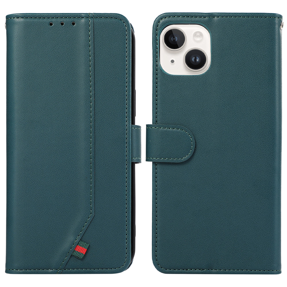 For iPhone 14 RFID Blocking Case PU Leather Wallet Phone Cover