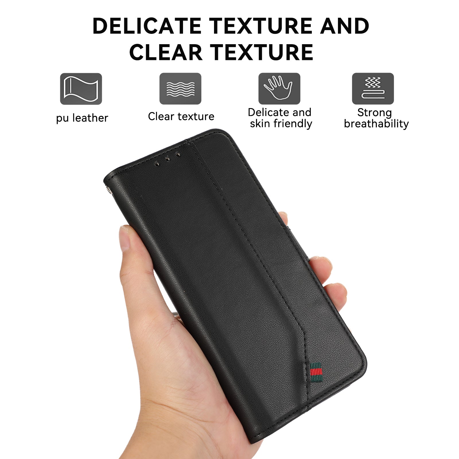 Wallet Case for iPhone 15 Pro Shell RFID Blocking PU Leather Stand Phone Cover
