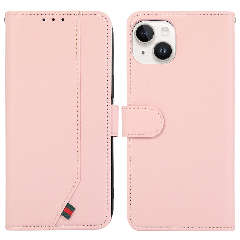 For iPhone 15 Case RFID Blocking Card Slots PU Leather Wallet Flip Phone Cover