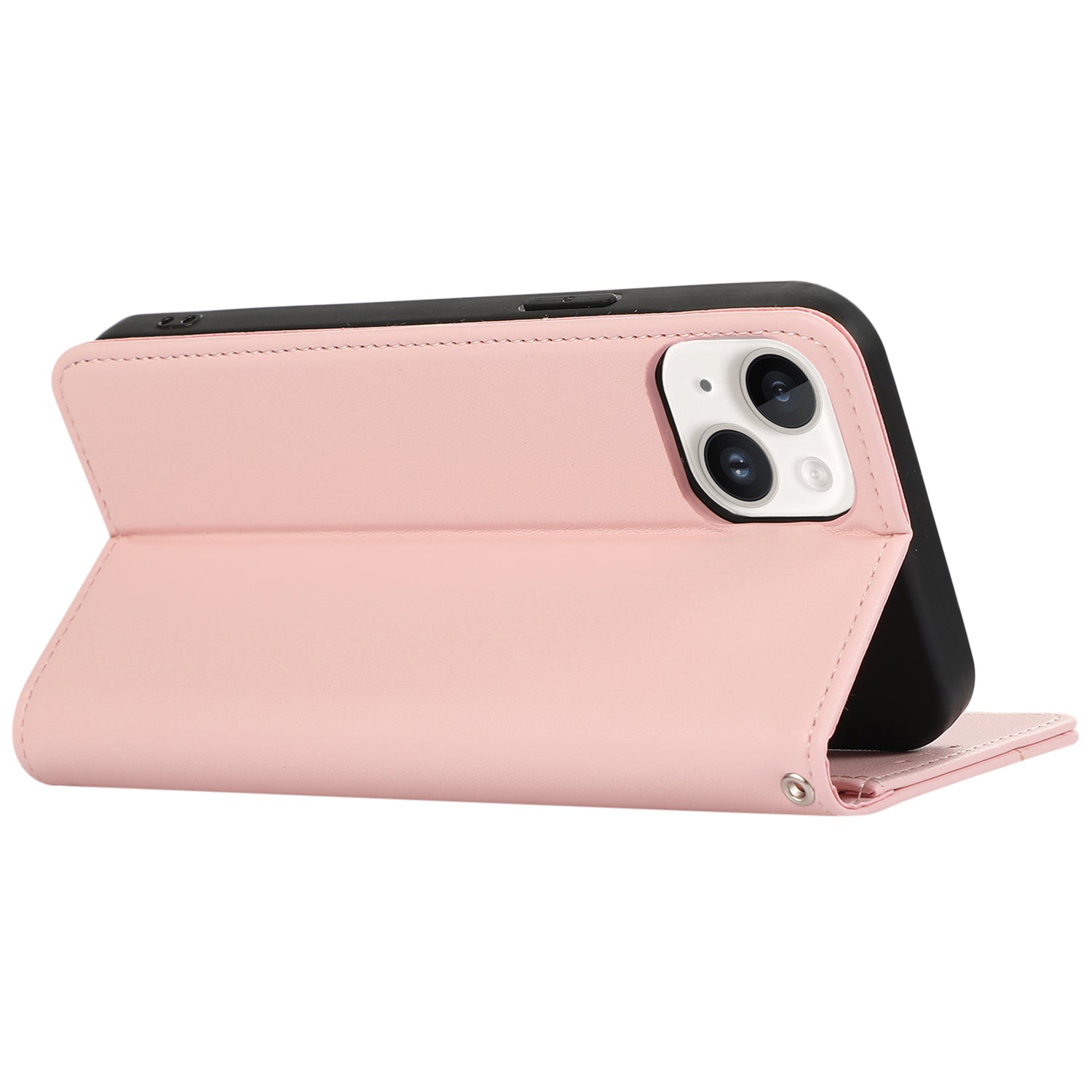 For iPhone 15 Case RFID Blocking Card Slots PU Leather Wallet Flip Phone Cover