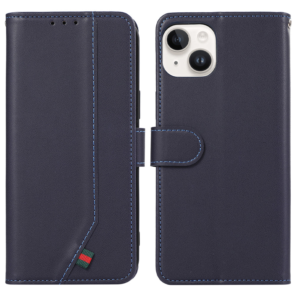 For iPhone 15 Case RFID Blocking Card Slots PU Leather Wallet Flip Phone Cover