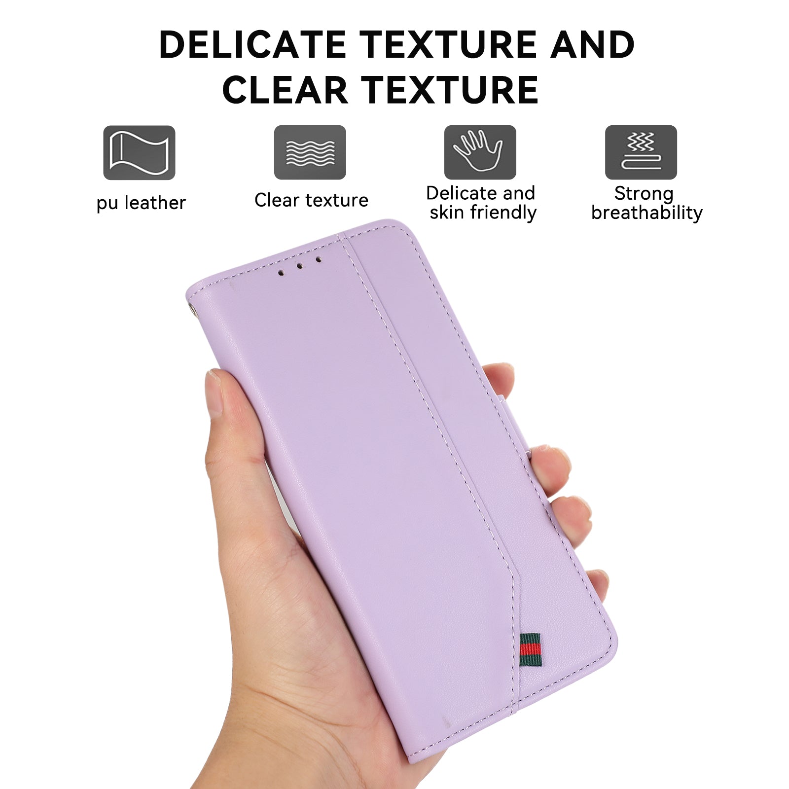 Leather Case for iPhone 15 Plus Cover RFID Blocking Wallet Stand Phone Shell