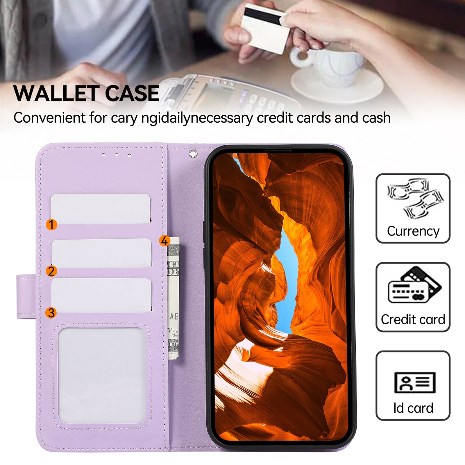 Leather Case for iPhone 15 Plus Cover RFID Blocking Wallet Stand Phone Shell