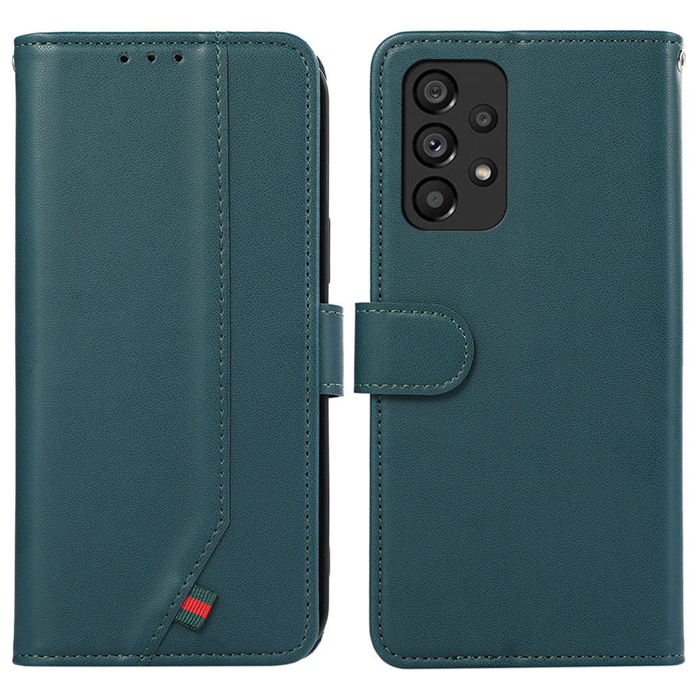 For Samsung Galaxy A33 5G Case PU Leather Blocking RFID Flip Magnetic Wallet Phone Cover