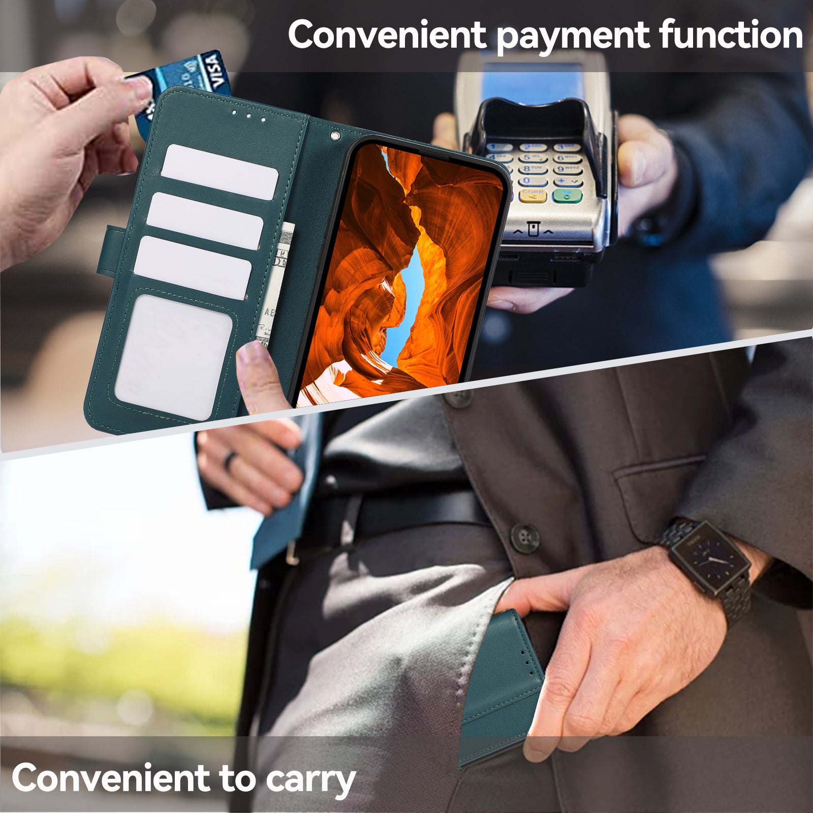 For Samsung Galaxy A33 5G Case PU Leather Blocking RFID Flip Magnetic Wallet Phone Cover