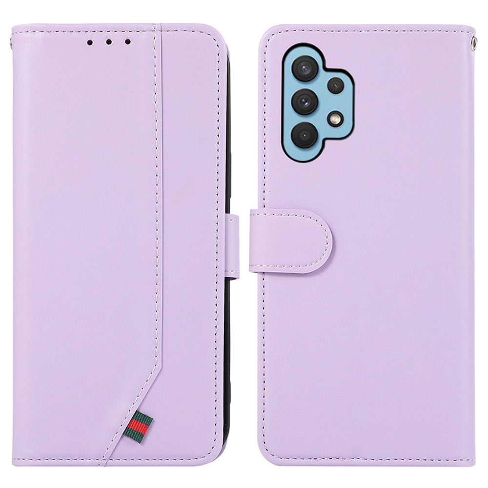 For Samsung Galaxy A32 4G (EU Version) Wallet Case PU Leather RFID Blocking Flip Phone Cover