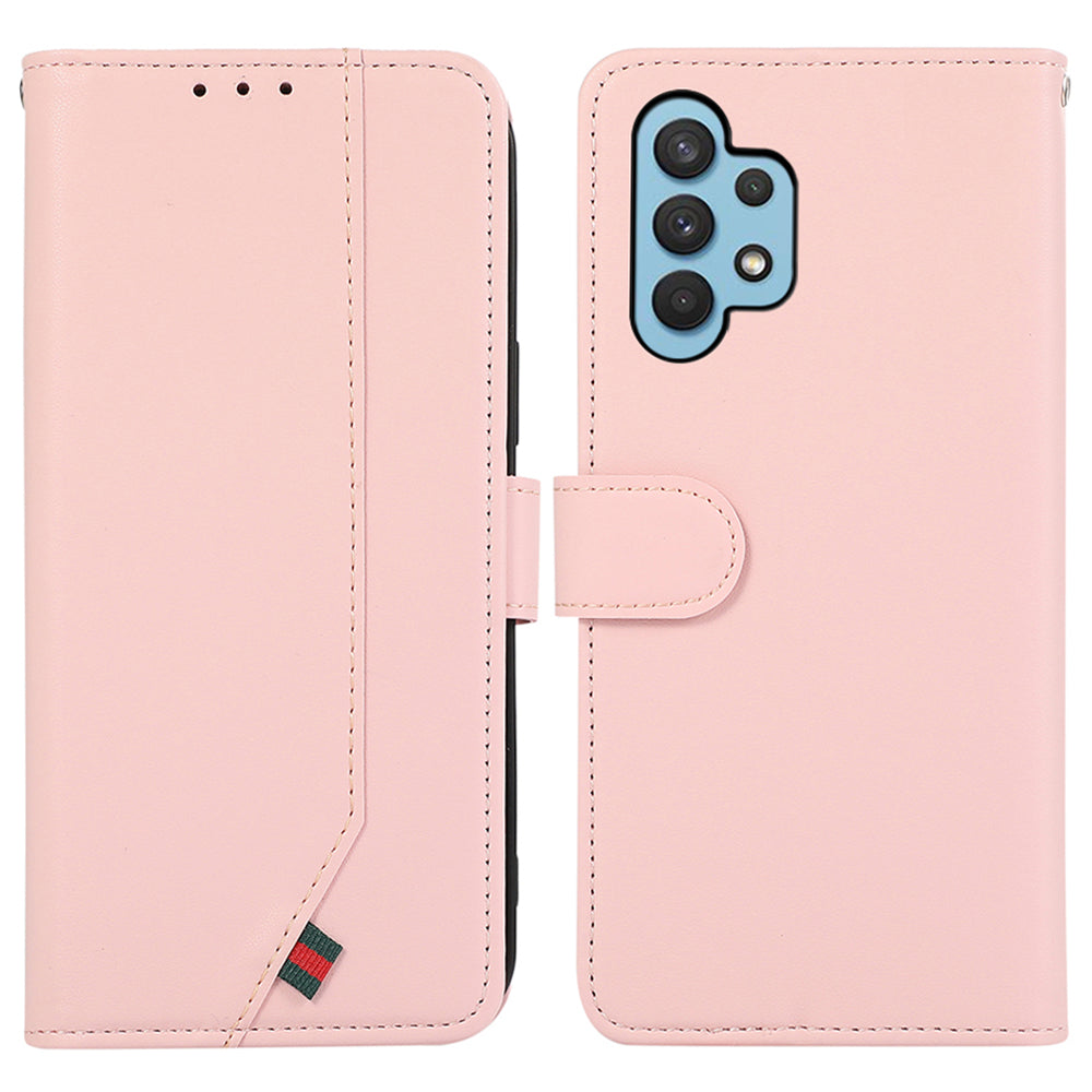 For Samsung Galaxy A32 4G (EU Version) Wallet Case PU Leather RFID Blocking Flip Phone Cover