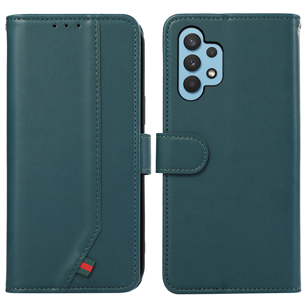 For Samsung Galaxy A32 4G (EU Version) Wallet Case PU Leather RFID Blocking Flip Phone Cover