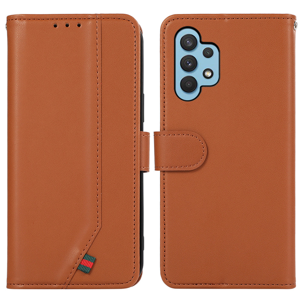 For Samsung Galaxy A32 4G (EU Version) Wallet Case PU Leather RFID Blocking Flip Phone Cover
