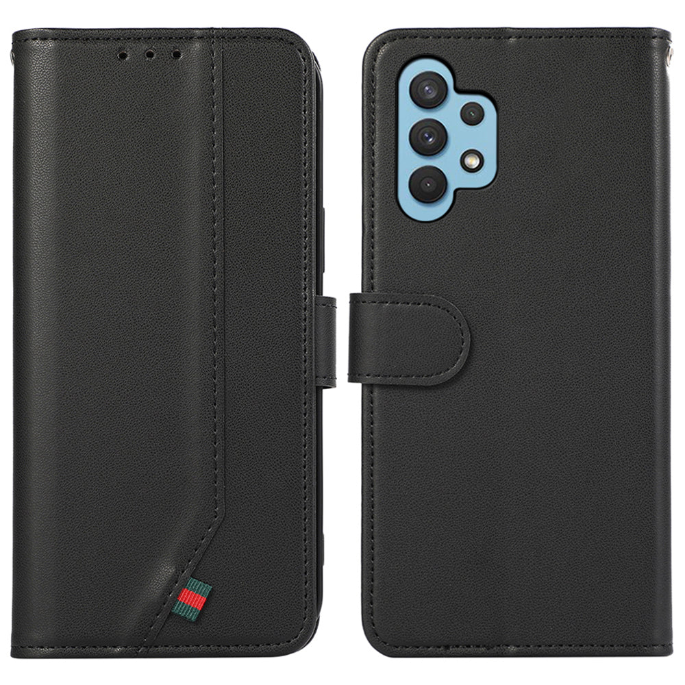 For Samsung Galaxy A32 4G (EU Version) Wallet Case PU Leather RFID Blocking Flip Phone Cover