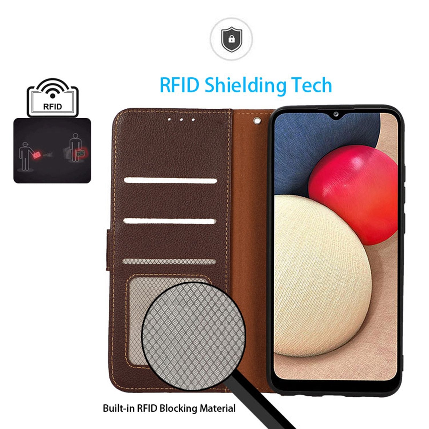 KHAZNEH For Google Pixel 9 Pro Case RFID Blocking Leather Litchi Texture Phone Cover