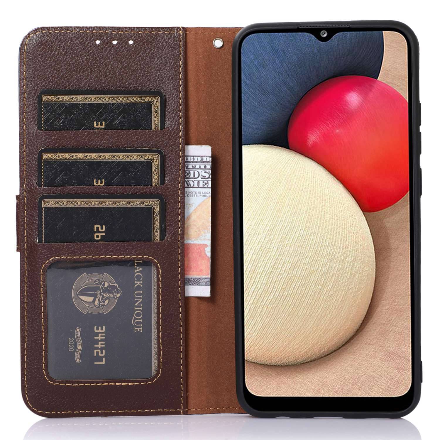 KHAZNEH For Google Pixel 9 Pro Case RFID Blocking Leather Litchi Texture Phone Cover