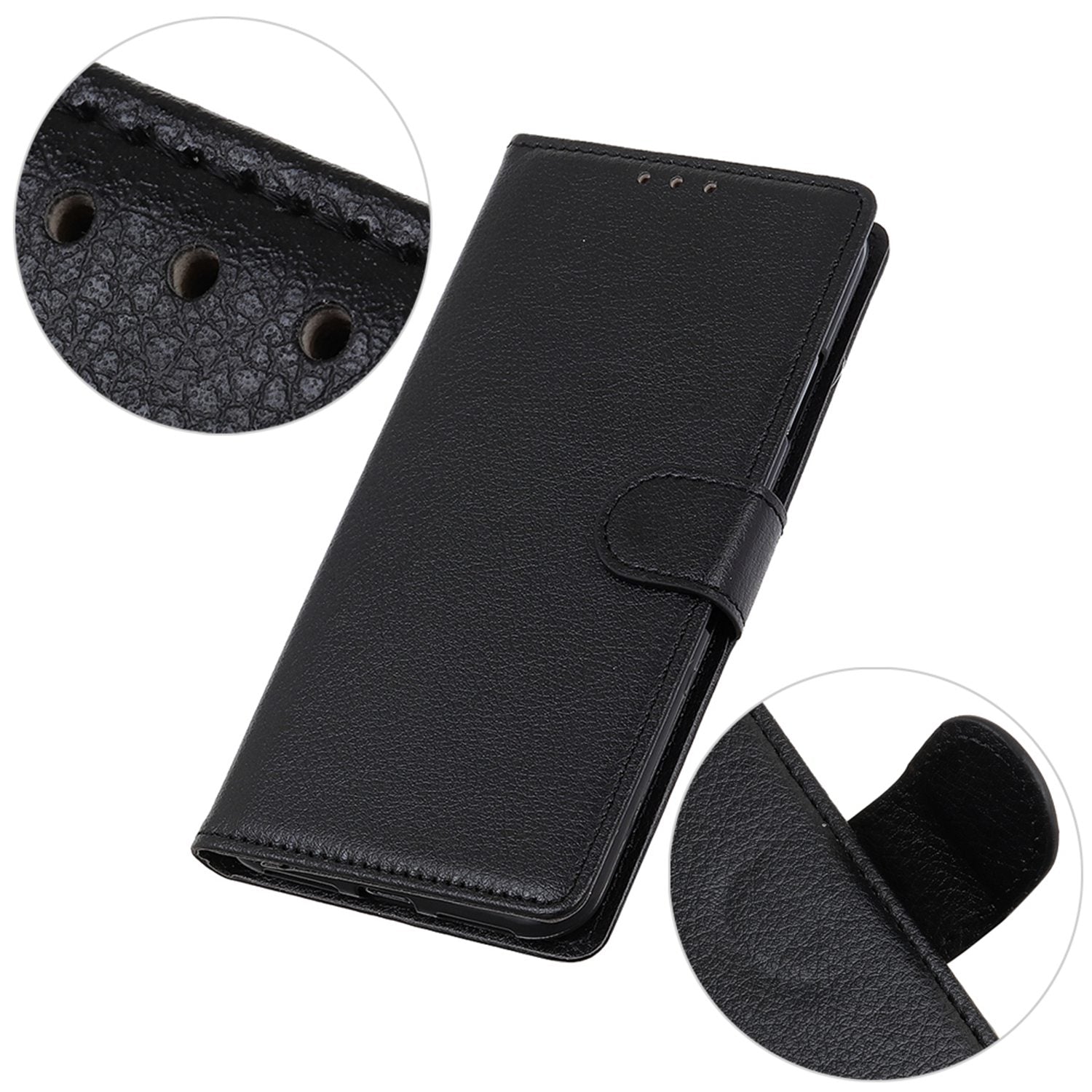 For Google Pixel 9 Pro Case PU Leather Litchi Texture Folio Flip Phone Cover