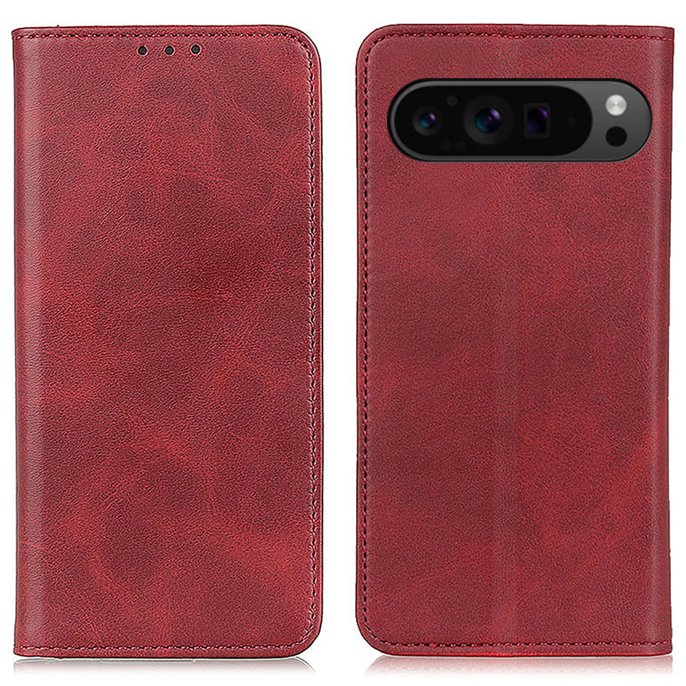 For Google Pixel 9 Pro Case Stand Hidden Magnetic Adsorption Split Leather Phone Cover