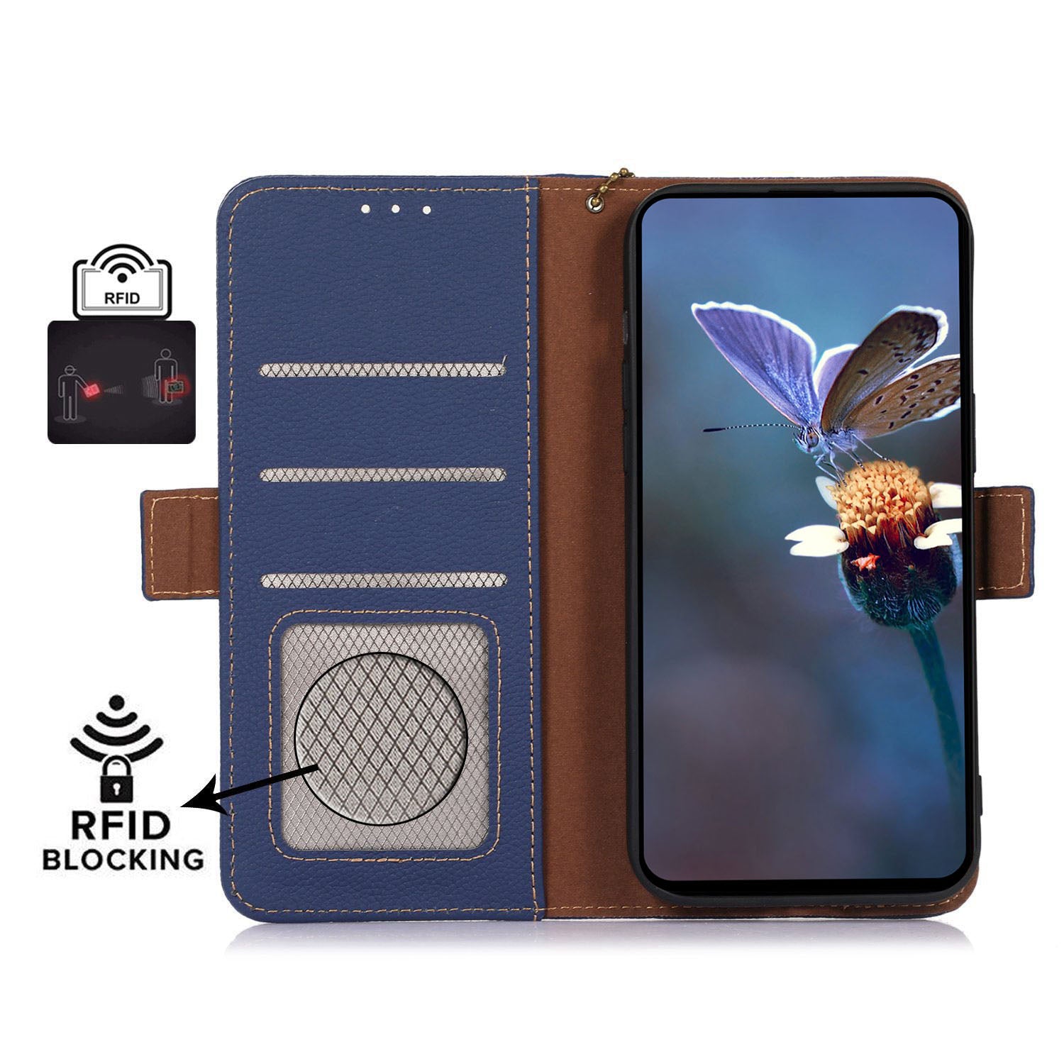 For Google Pixel 9 Pro Genuine Cow Leather Case Wallet RFID Blocking Phone Cover
