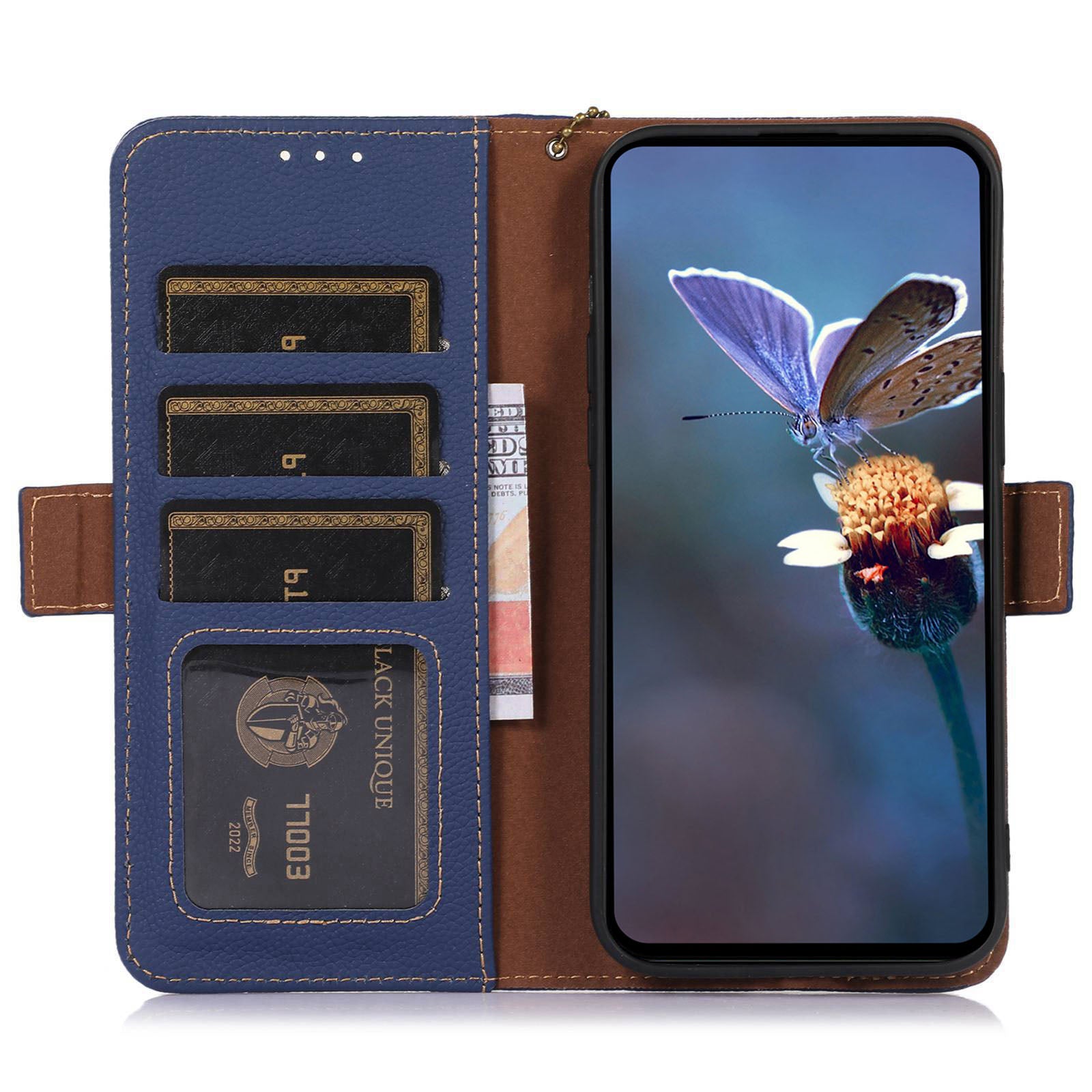 For Google Pixel 9 Pro Genuine Cow Leather Case Wallet RFID Blocking Phone Cover