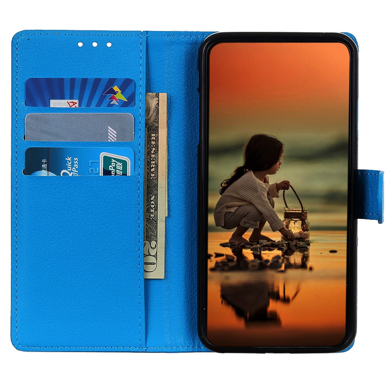 For Google Pixel 9 Case PU Leather Phone Protective Cover Litchi Texture Phone Stand