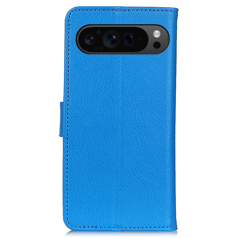 For Google Pixel 9 Case PU Leather Phone Protective Cover Litchi Texture Phone Stand