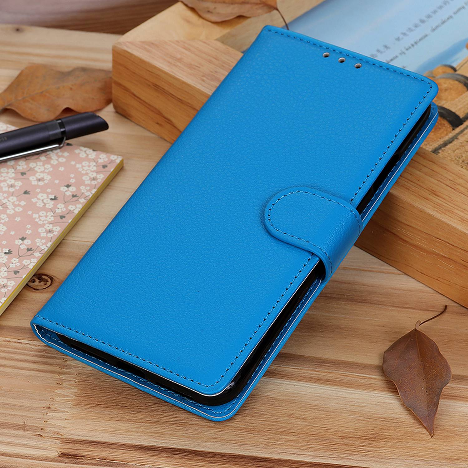 For Google Pixel 9 Case PU Leather Phone Protective Cover Litchi Texture Phone Stand