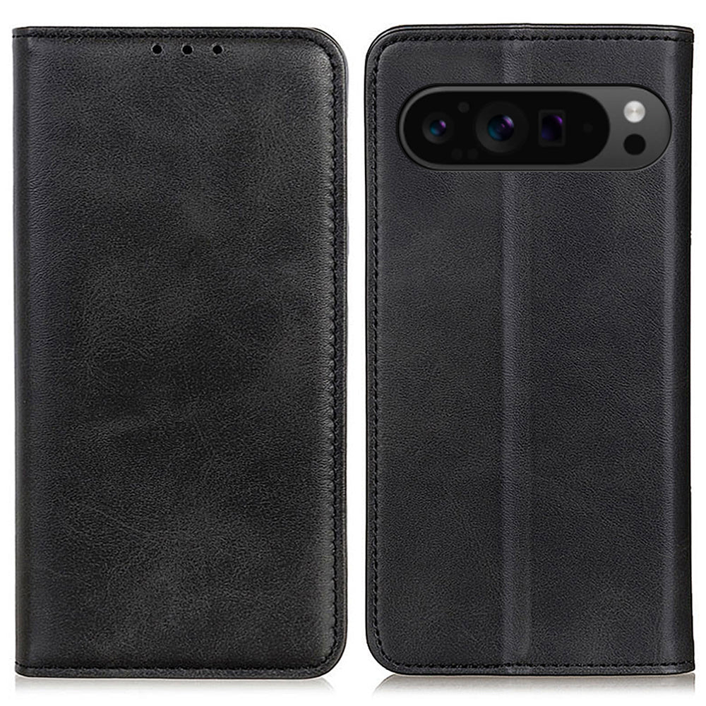 For Google Pixel 9 Case Split Leather Magnetic Adsorption Shockproof Flip Phone Cover