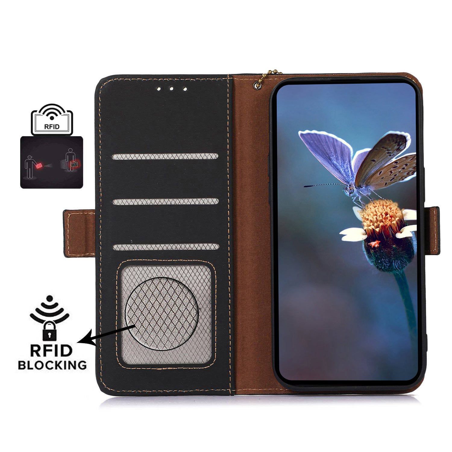 For Google Pixel 9 Case Genuine Cow Leather Phone Cover with RFID Blocking Wallet
