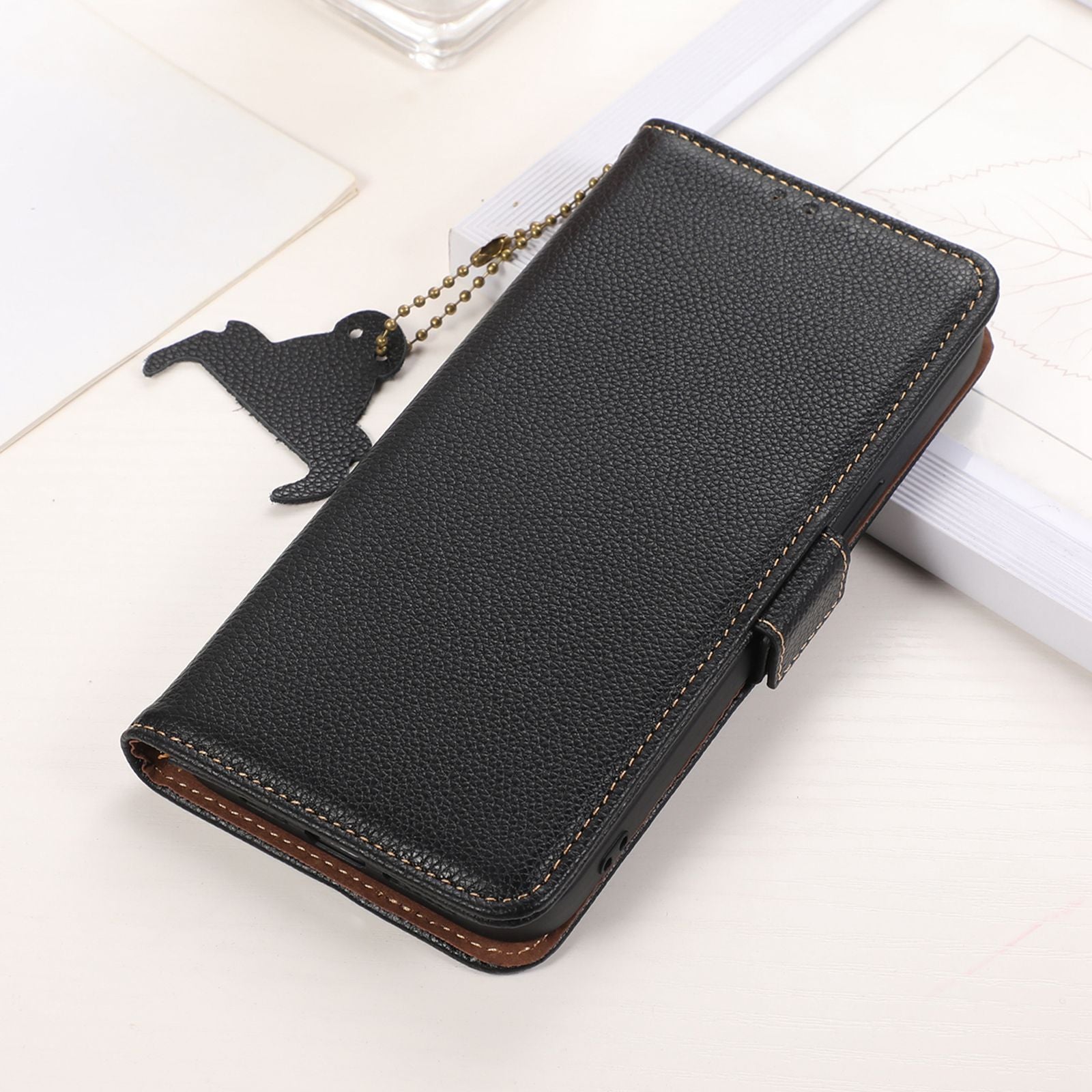 For Google Pixel 9 Case Genuine Cow Leather+TPU RFID Blocking Phone Wallet Cover