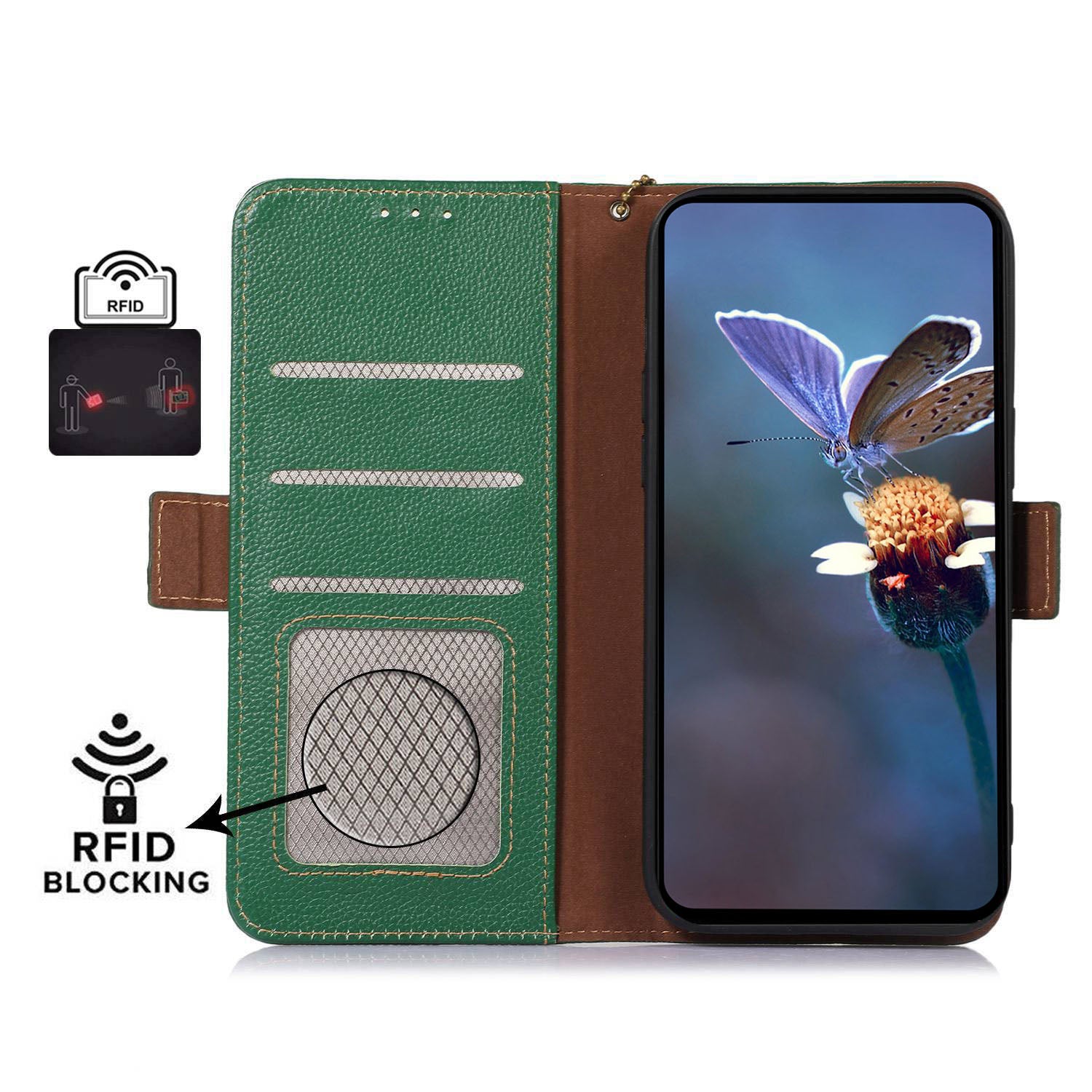 For OnePlus Nord CE4 5G / Ace 3V 5G Magnetic Case Genuine Cow Leather RFID Blocking Phone Cover