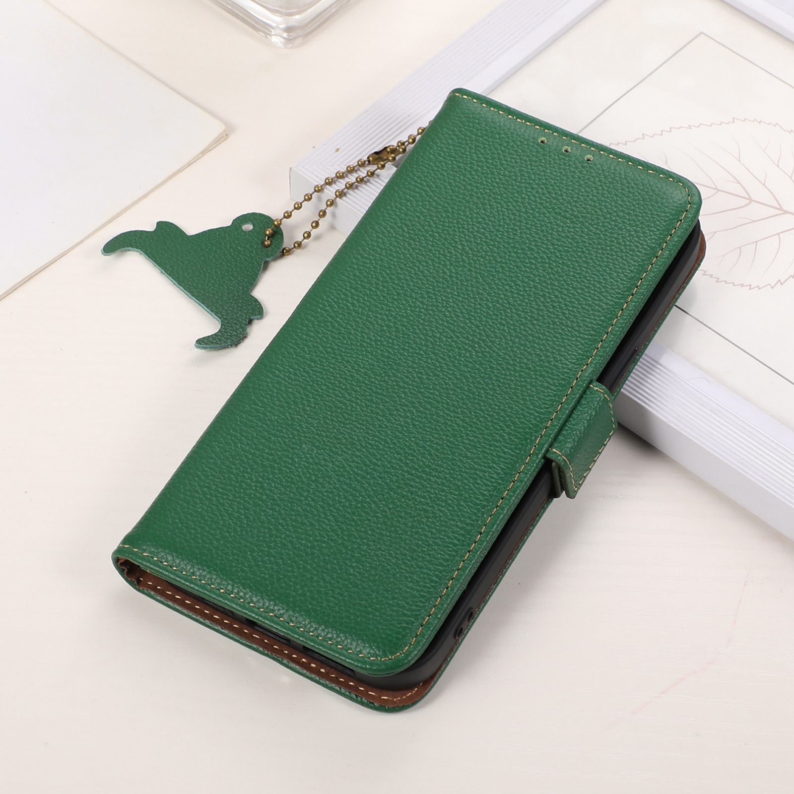 For OnePlus Nord CE4 5G / Ace 3V 5G Magnetic Case Genuine Cow Leather RFID Blocking Phone Cover