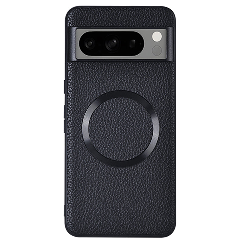 For Google Pixel 8 Pro Magnetic Phone Case Litchi Texture PU Leather Coated TPU Cover