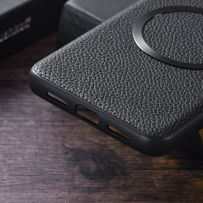 For Google Pixel 8 Pro Magnetic Phone Case Litchi Texture PU Leather Coated TPU Cover