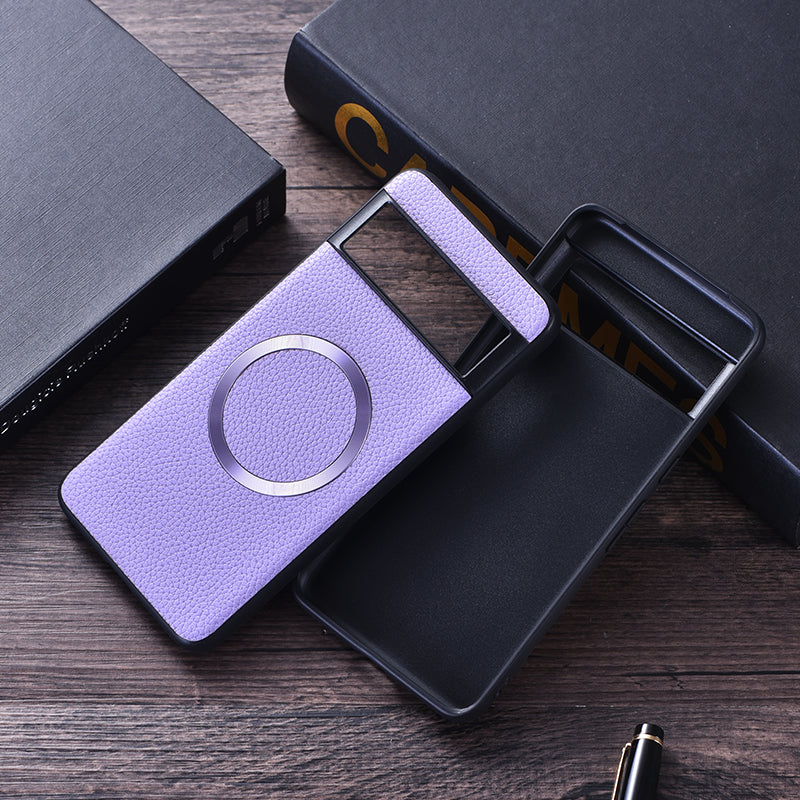 For Google Pixel 8 Pro Magnetic Phone Case Litchi Texture PU Leather Coated TPU Cover