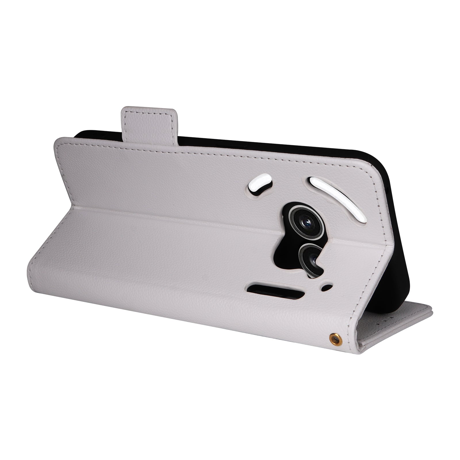 For Nothing Phone (2a) Case PU Leather Litchi Texture Folio Phone Cover with Wrist Strap