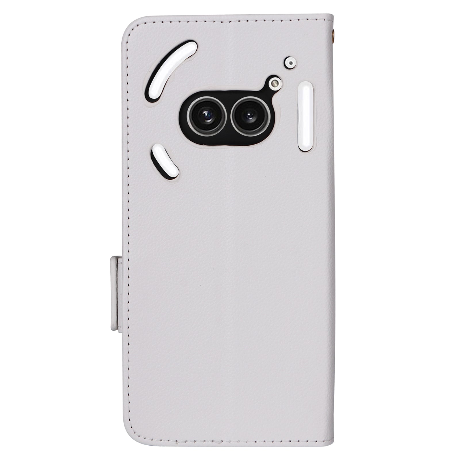 For Nothing Phone (2a) Case PU Leather Litchi Texture Folio Phone Cover with Wrist Strap