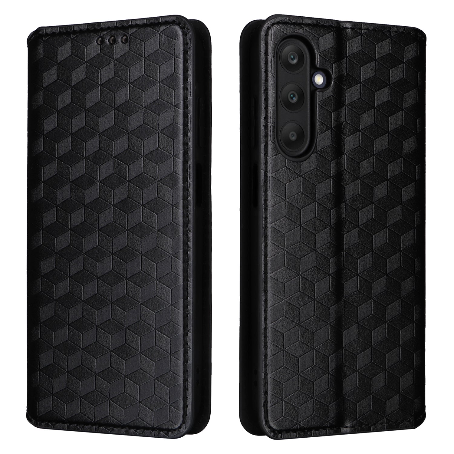 For Samsung Galaxy F15 5G / M15 5G Case Rhombus Pattern Leather Magnetic Folio Phone Cover