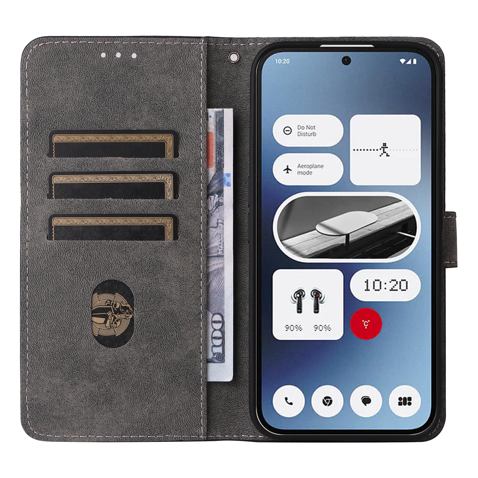 For Nothing Phone (2a) Leather Case with Strap RFID Blocking Wallet Phone Cover
