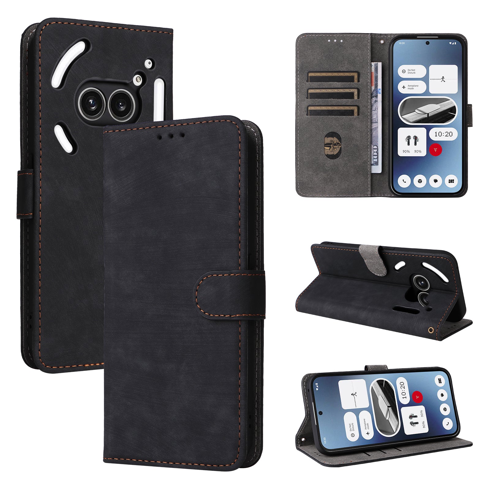 For Nothing Phone (2a) Leather Case with Strap RFID Blocking Wallet Phone Cover