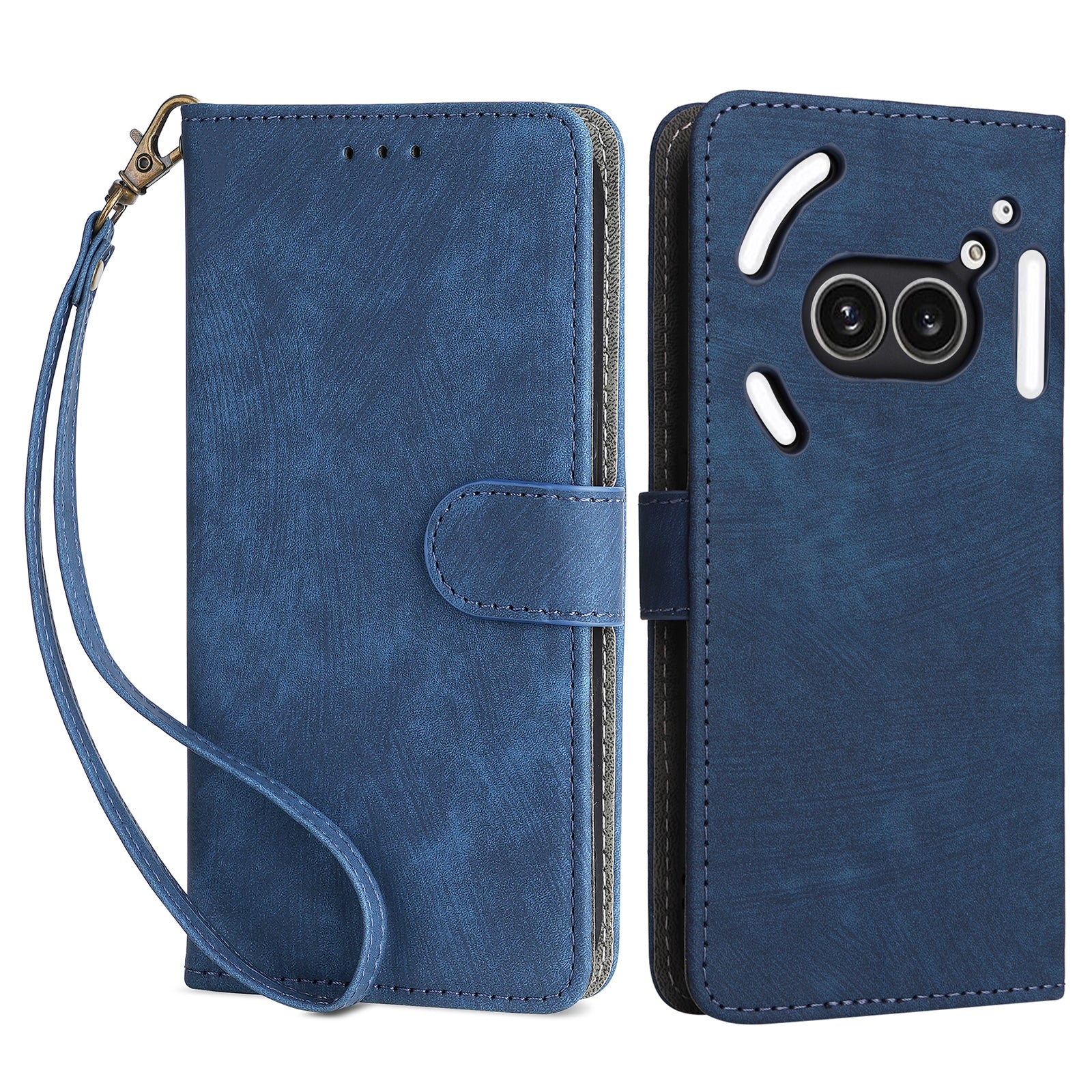 For Nothing Phone (2a) Leather Case with Strap RFID Blocking Wallet Phone Cover
