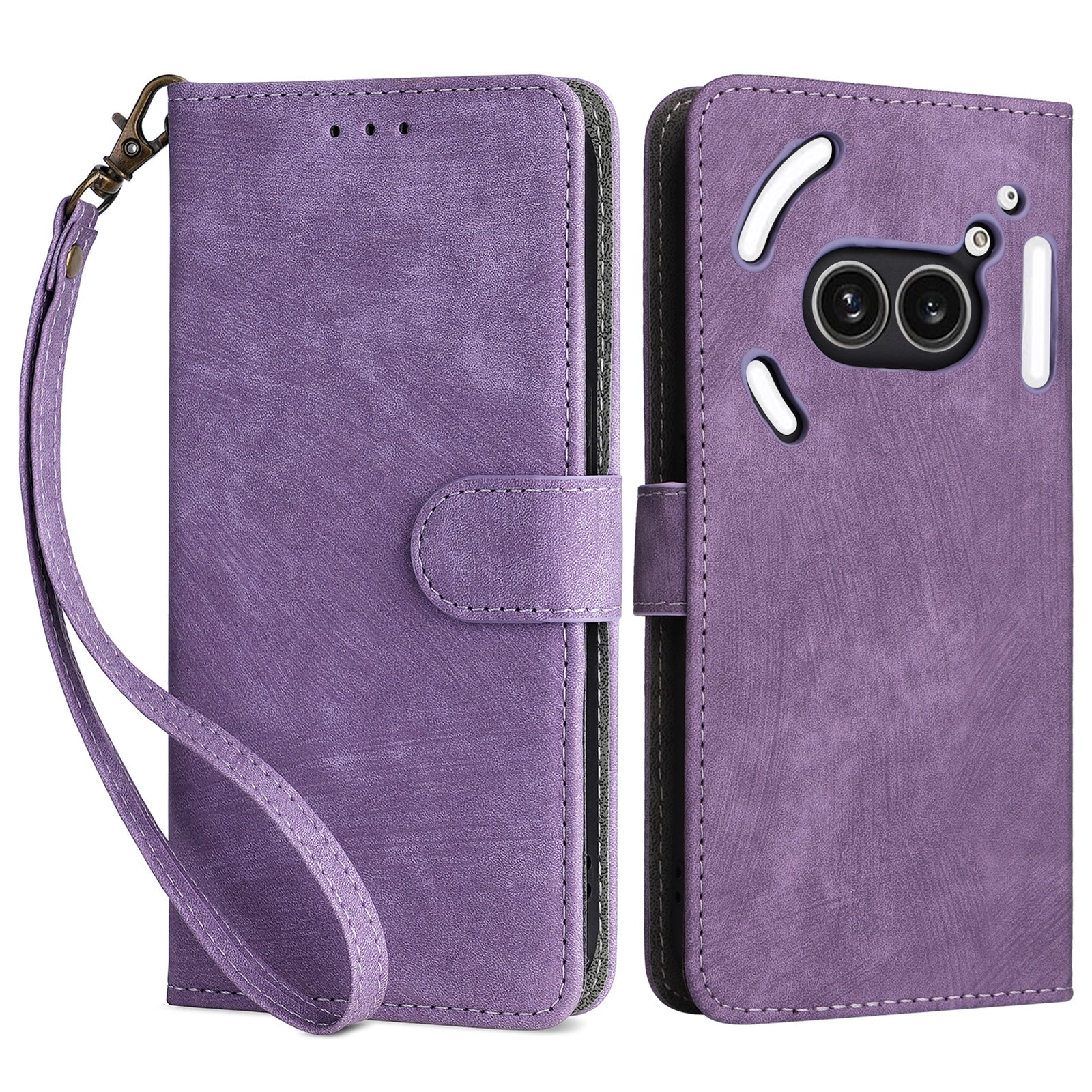 For Nothing Phone (2a) Leather Case with Strap RFID Blocking Wallet Phone Cover