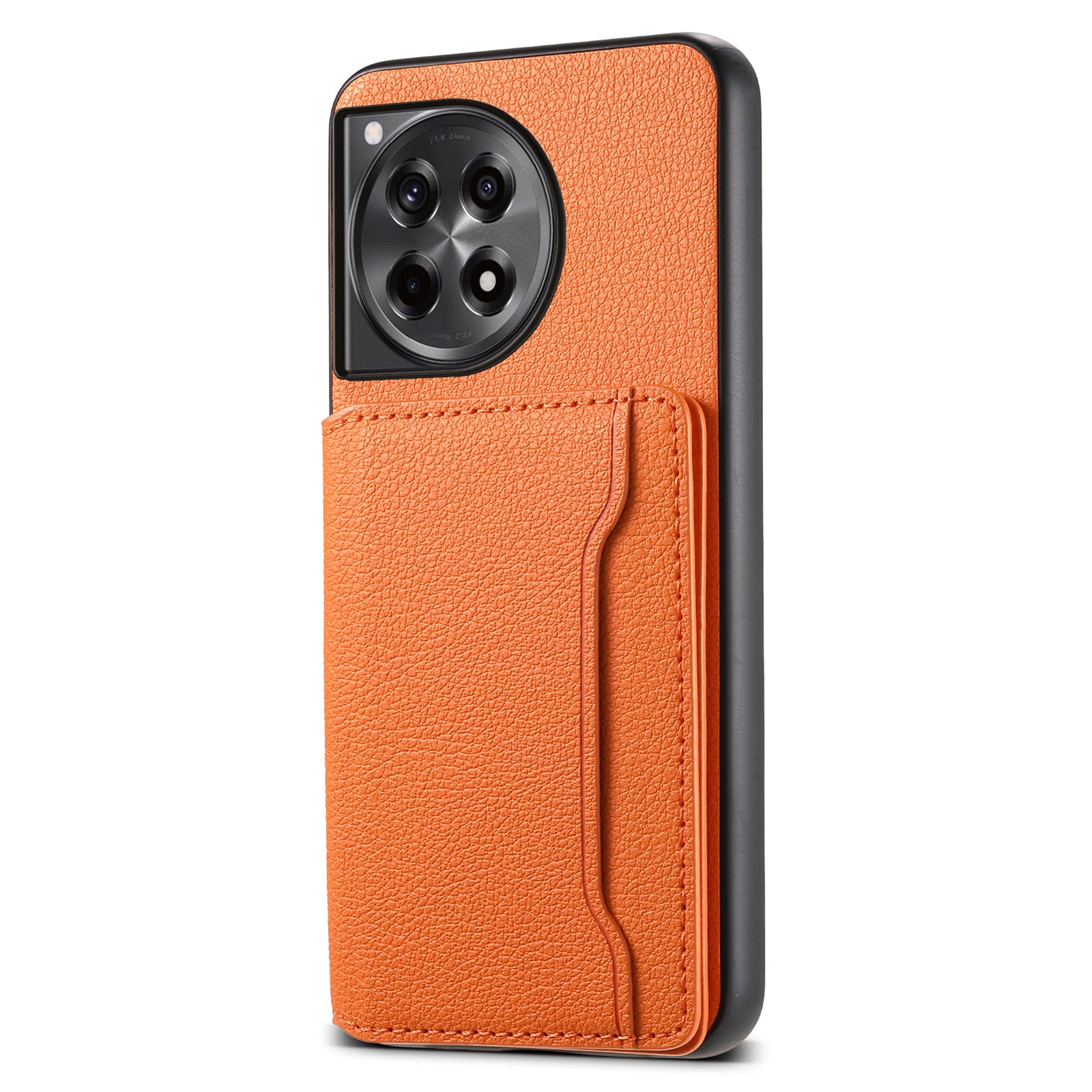For OnePlus Ace 3 5G / 12R 5G Case Card Slots Leather Coated PC+TPU Kickstand Phone Cover