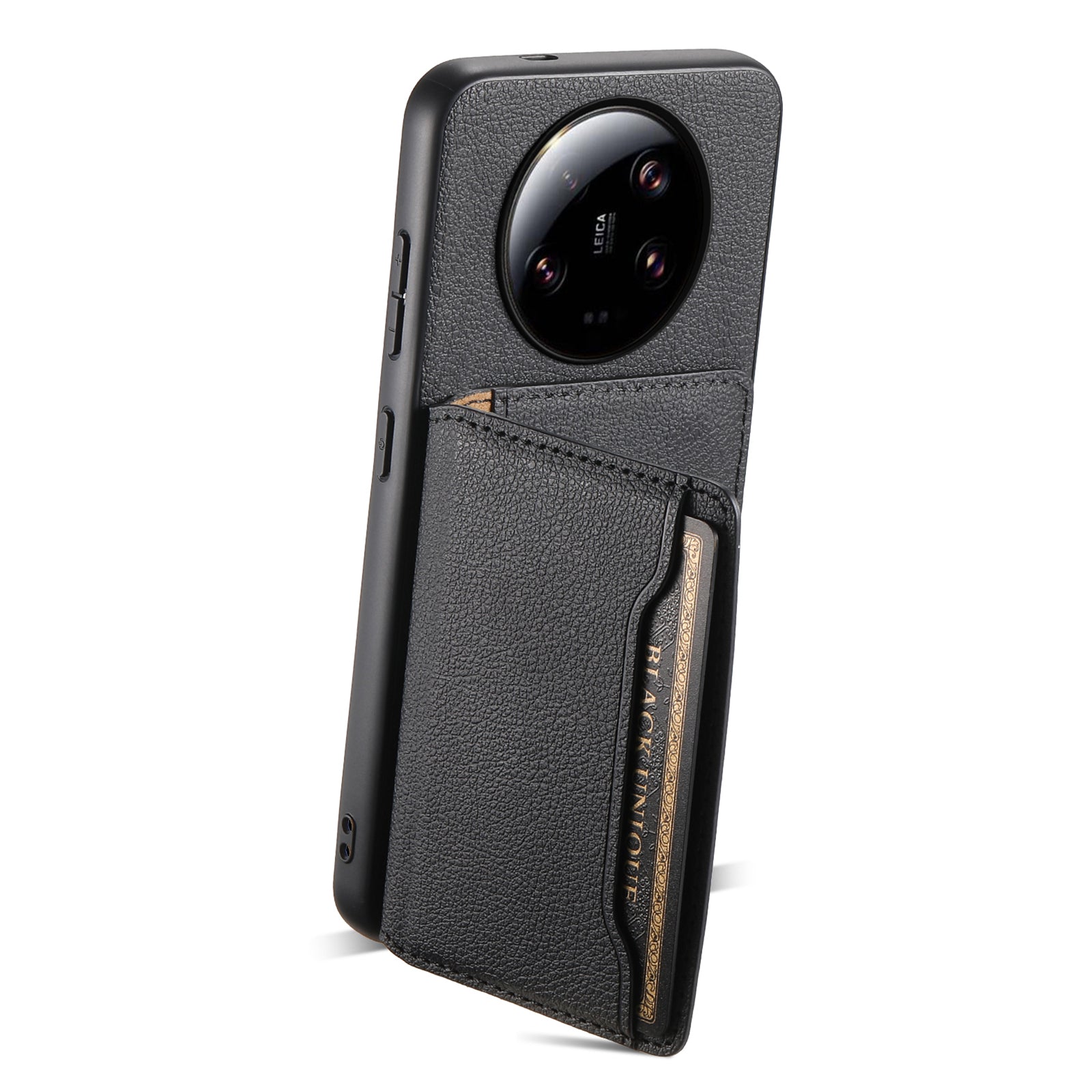 For Xiaomi 13 Ultra Card Holder Case PU Leather Coated PC+TPU Kickstand Phone Cover