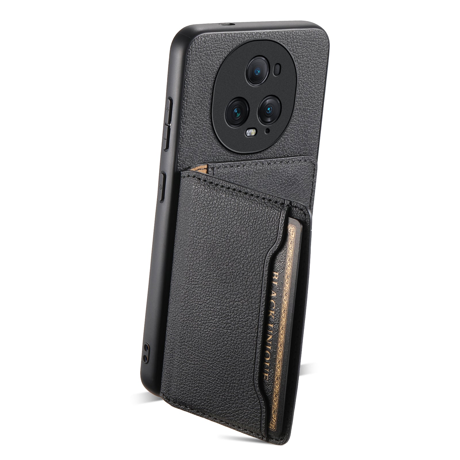 For Honor Magic5 Ultimate 5G Case Card Slots Kickstand Leather Coated PC+TPU Phone Cover