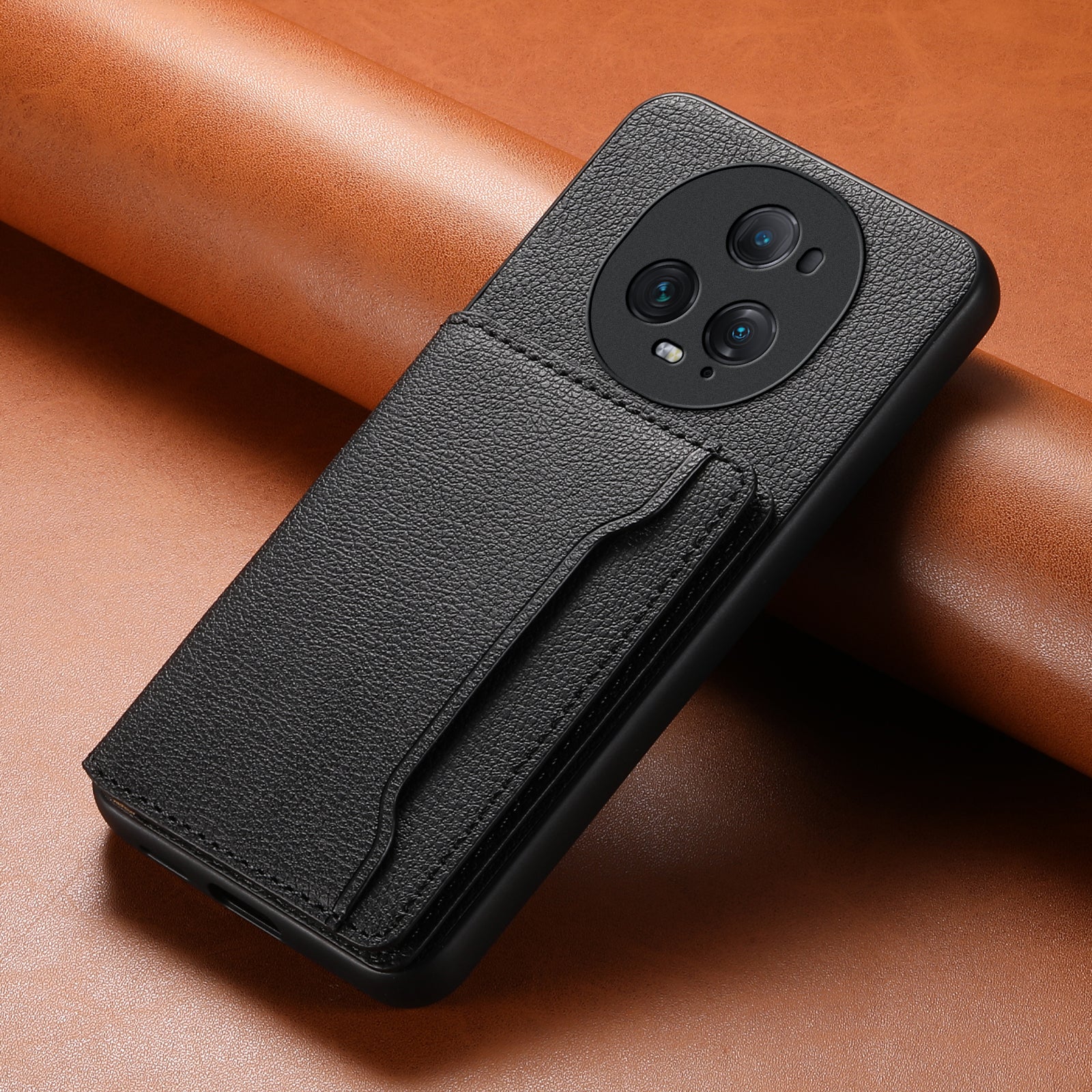 For Honor Magic5 Ultimate 5G Case Card Slots Kickstand Leather Coated PC+TPU Phone Cover