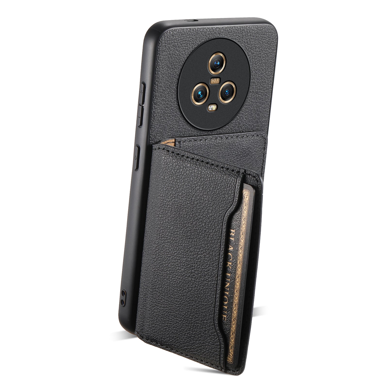 For Honor Magic5 Case Calf Texture PU+ PC+TPU Card Slot Phone Cover