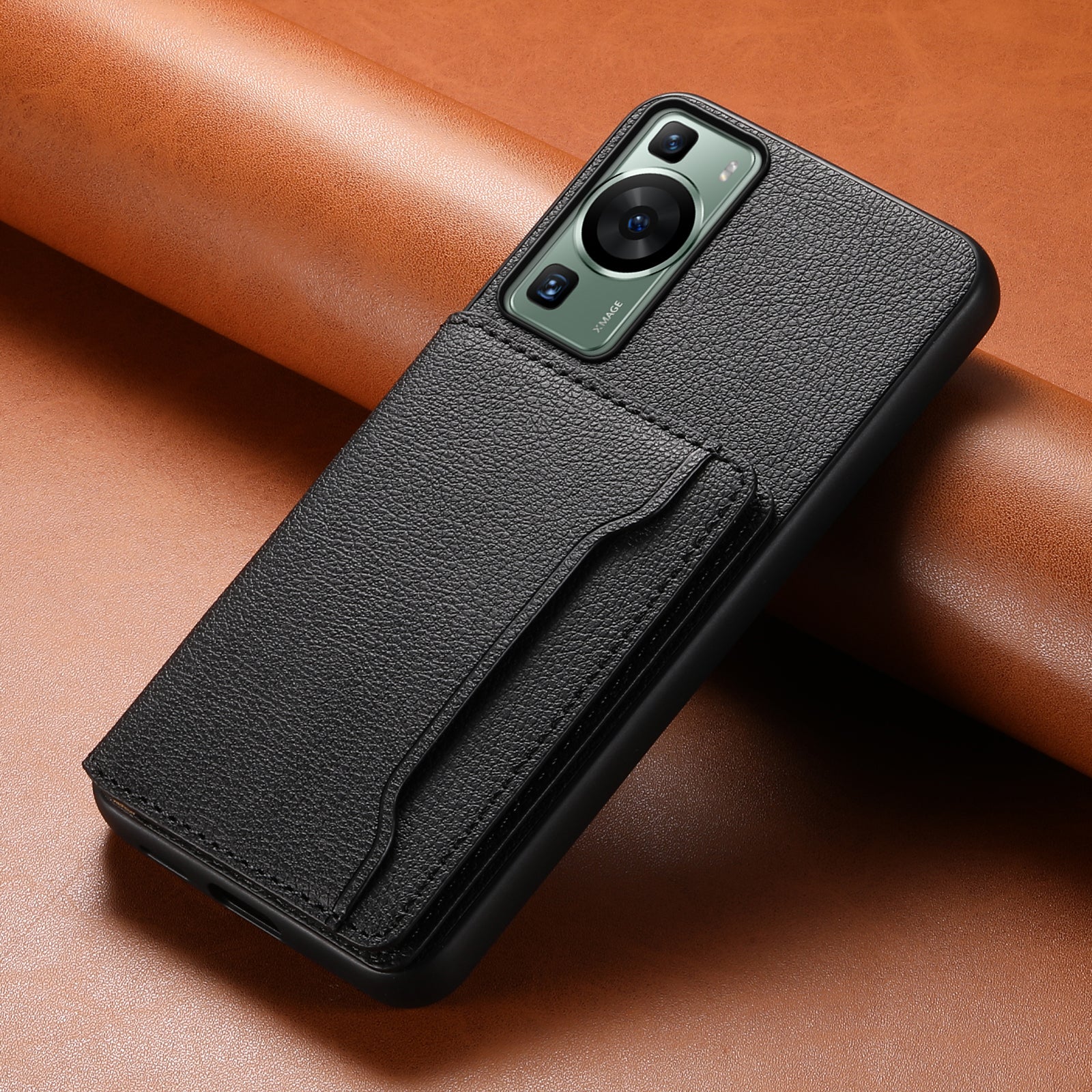 For Huawei P60 / P60 Pro Case with Card Slots PU Leather+PC+TPU Phone Back Cover