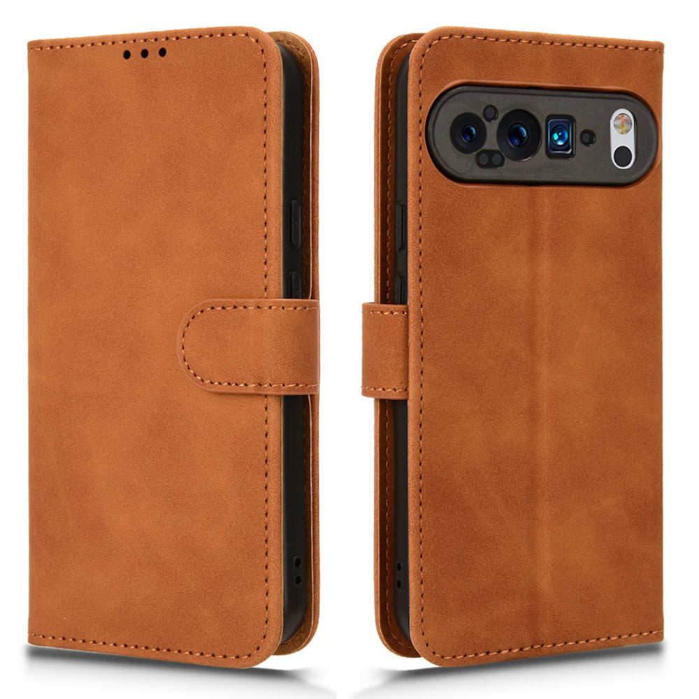 For Google Pixel 9 Wallet Case Skin-touch Texture Flip Leather Phone Cover