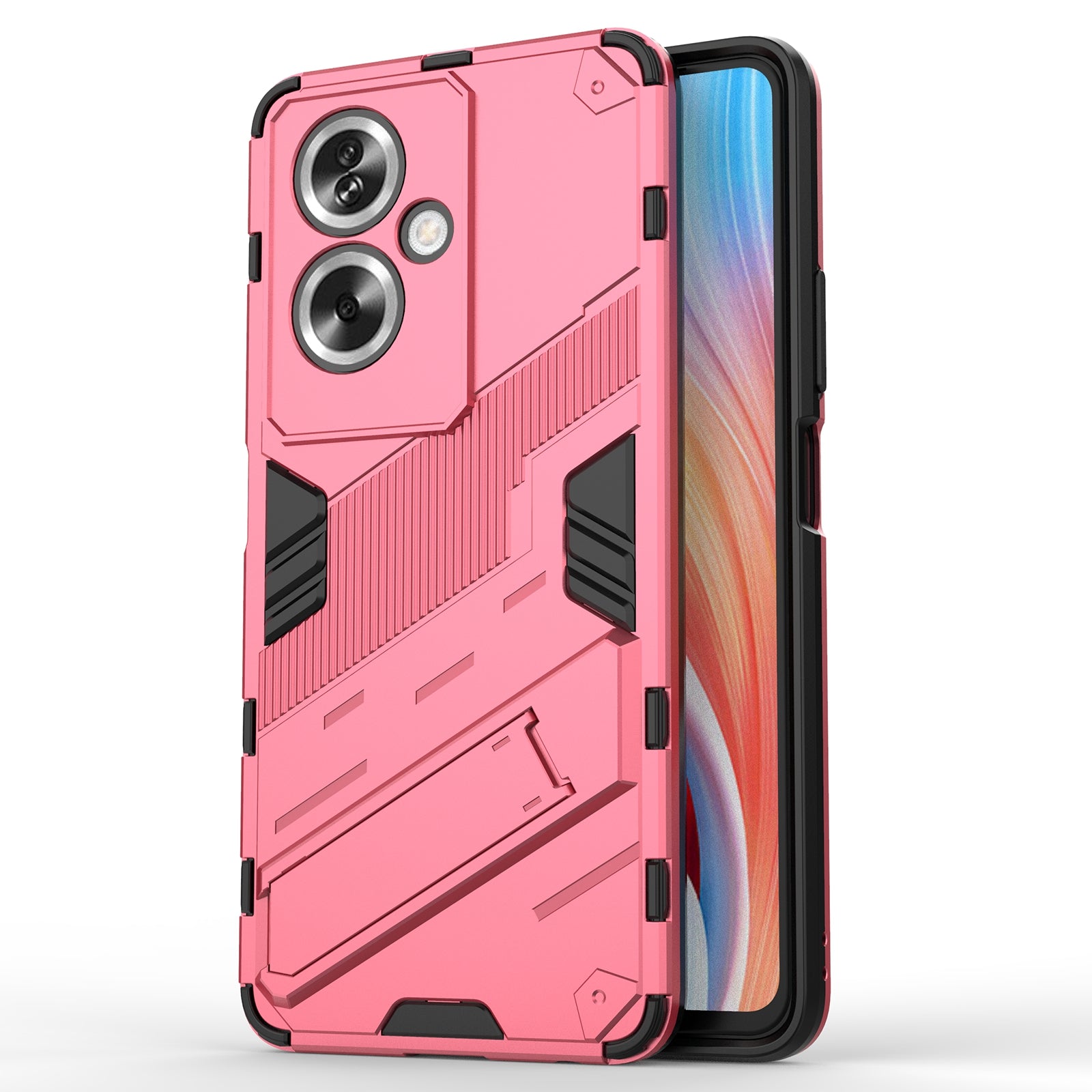 For Oppo A79 5G / A2 5G Case Folding Kickstand PC+TPU Hybrid Phone Cover