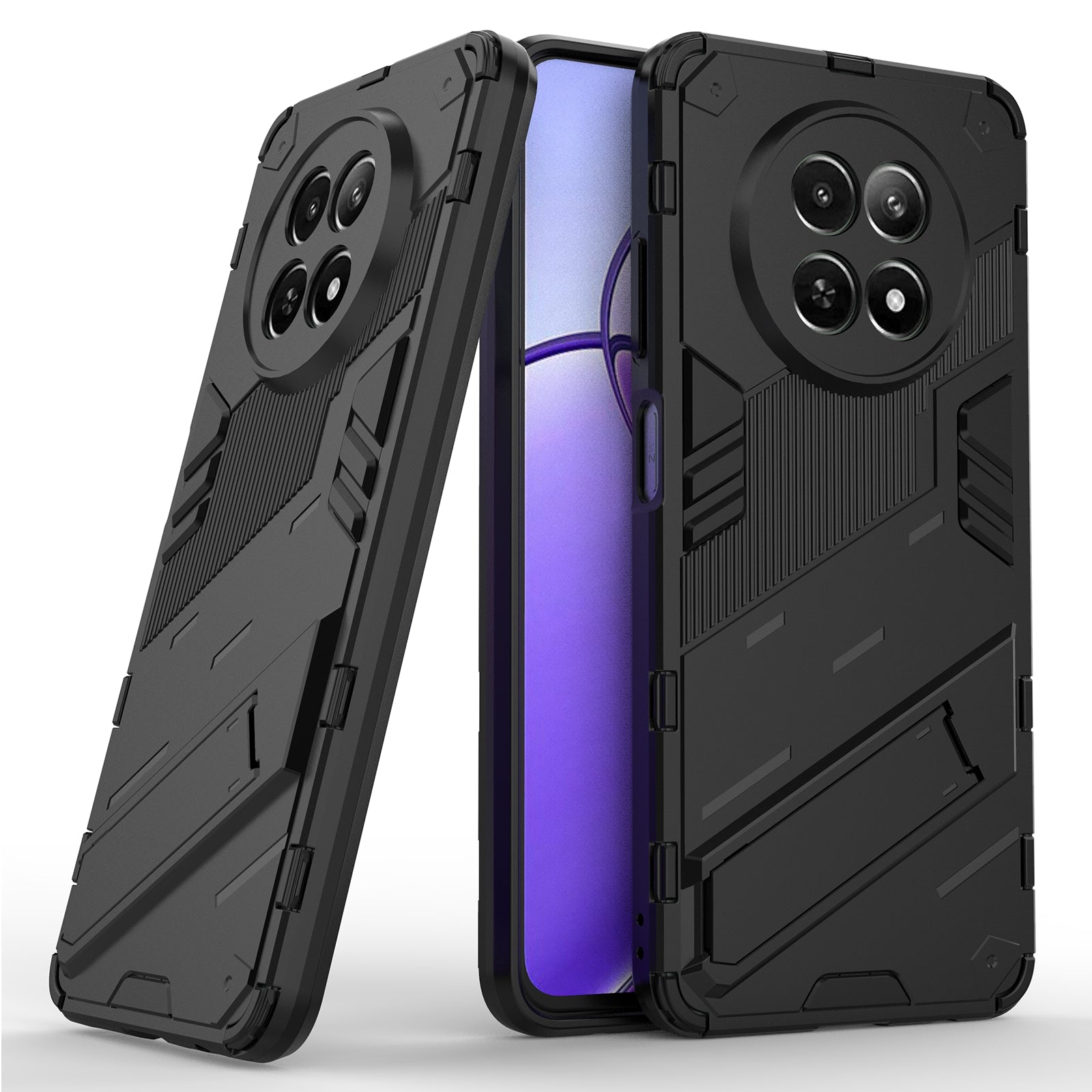 For Realme 12 Case PC+TPU Kickstand Anti-drop Phone Cover