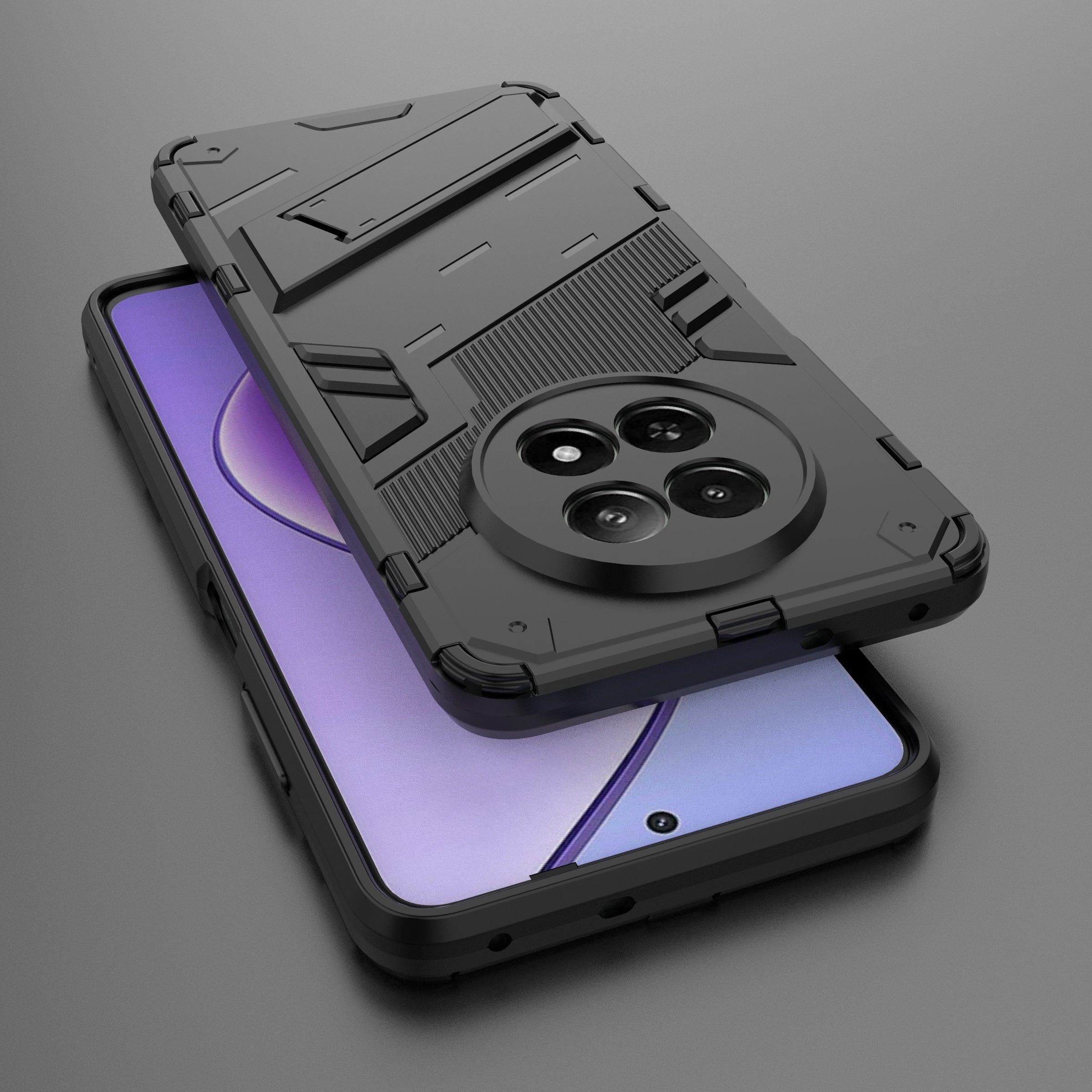 For Realme 12 Case PC+TPU Kickstand Anti-drop Phone Cover