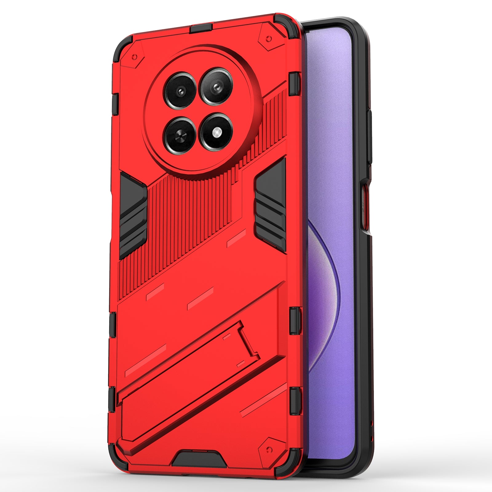 For Realme 12 Case PC+TPU Kickstand Anti-drop Phone Cover
